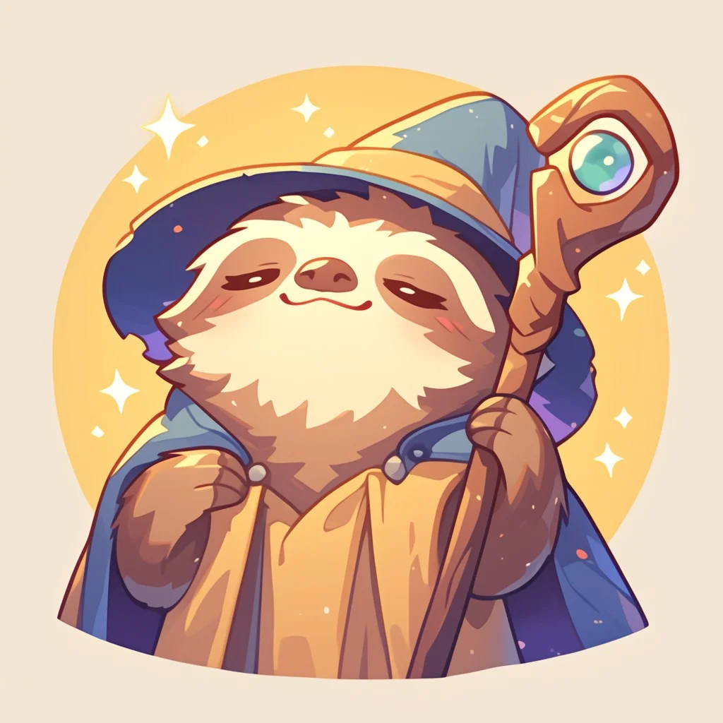 Illustration of a sloth dressed as a wizard, profile avatar for Rafael 'Raffy' Santos.